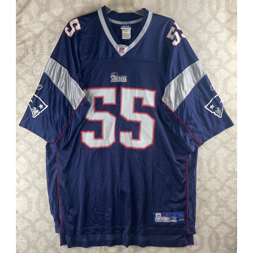 Reebok NFL Patriots Willie McGinest Mens XXL Navy Blue Jersey 55 7009A 04